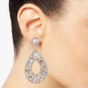 Givenchy mixed crystal open pear shape drop earrings NWT